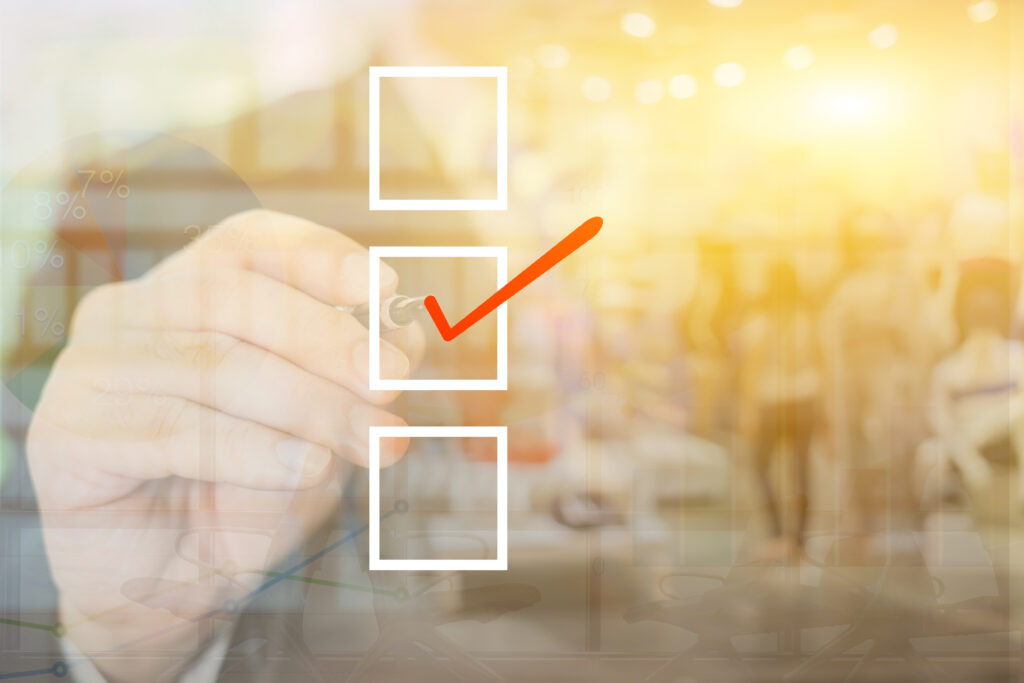 hand drawing check  with pen mark the box, business concept,sele