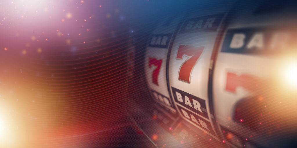 Slot Machine Concept Banner 3D Illustration